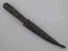 Appraisal: A cloisonne silver dagger and scabbard length cm