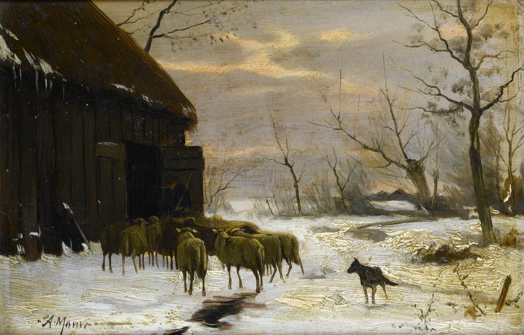 Appraisal: FOLLOWER OF ANTON MAUVE - FEEDING THE SHEEP IN WINTER