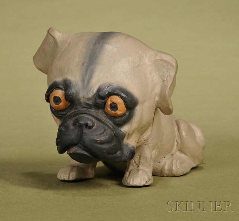 Appraisal: German Papier-mache Bulldog Candy Container early th century the canine