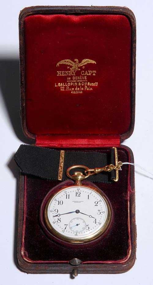 Appraisal: POCKET WATCH HENRY CAPT ca Yellow gold Polished case No