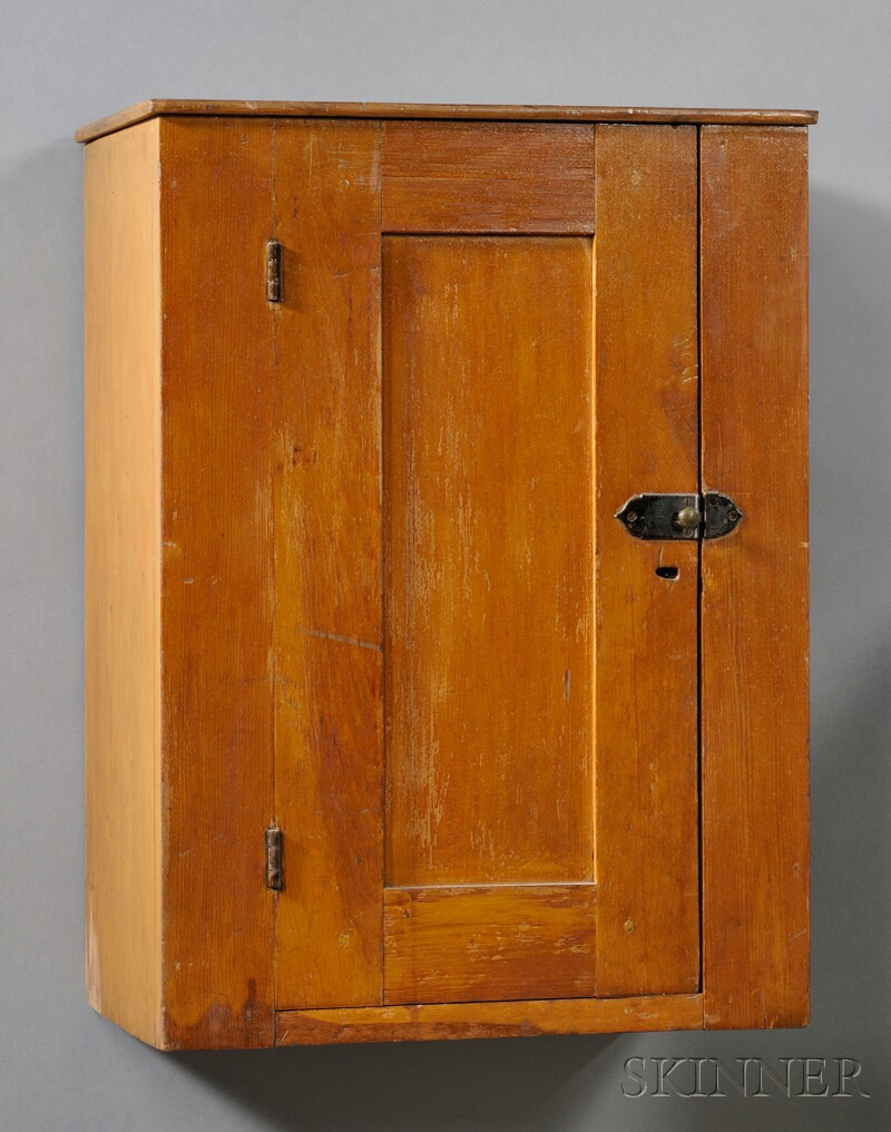 Appraisal: Shaker Pine Hanging Wall Cupboard Mt Lebanon New York c