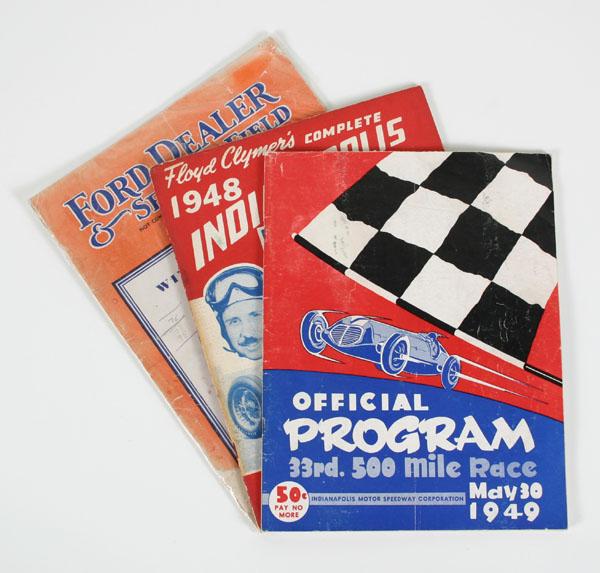 Appraisal: Lot of three Indianapolis memorabilia items including the Official Program