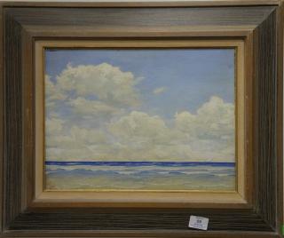 Appraisal: Harold Woodford Pond - oil on artist board Cloudy Seascape