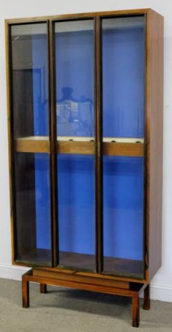 Appraisal: Midcentury Samson Berman Standing Cabinet Glass Front cabinet with three