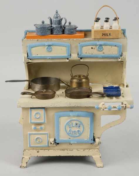 Appraisal: Cast Iron Grey Iron Blue Bird Children's Stove Description Blue