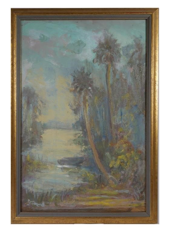 Appraisal: Oil on canvas painting by Florida artist Catherine Stockwell American