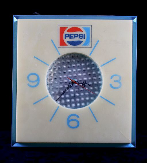 Appraisal: Old Stock Lighted Pepsi-Cola Wall Clock For your bidding pleasure