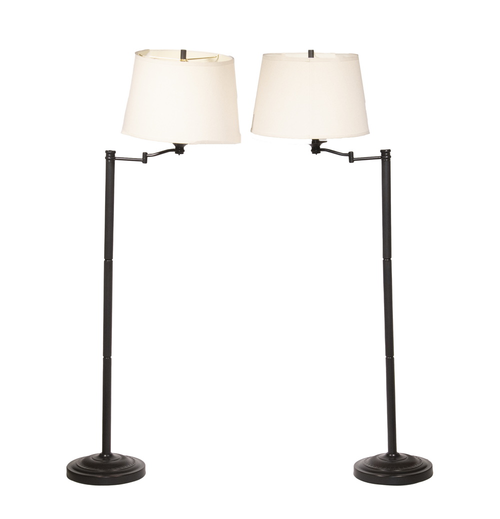 Appraisal: PAIR OF CONTEMPORARY FLOOR LAMPS Post Modern Style with weighted