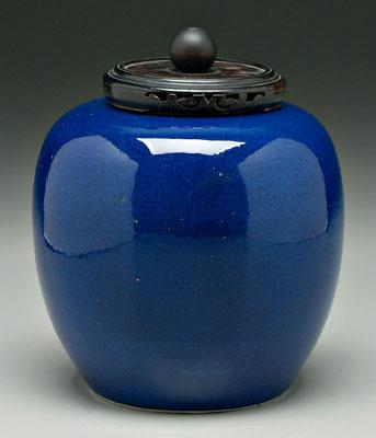 Appraisal: Chinese powder blue jar even deep blue color base with