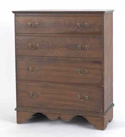 Appraisal: New England painted pine blanket chest ca with vibrant ochre