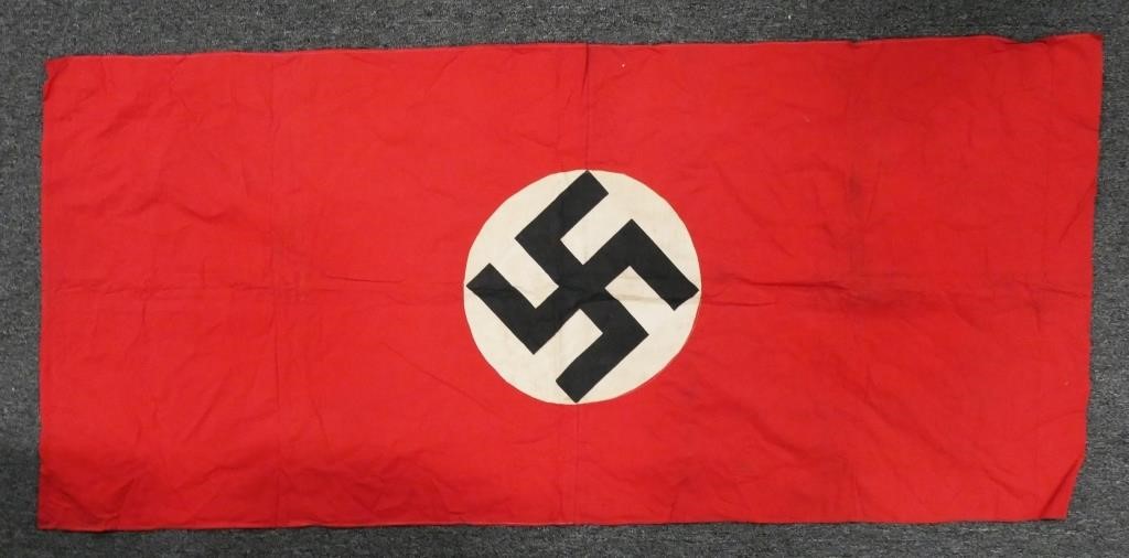 Appraisal: Two German Nazi WWII flags War trophy Large flag measures