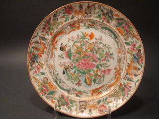 Appraisal: ANTIQUE Chinese Famille Rose Plate with dragons and flowers early