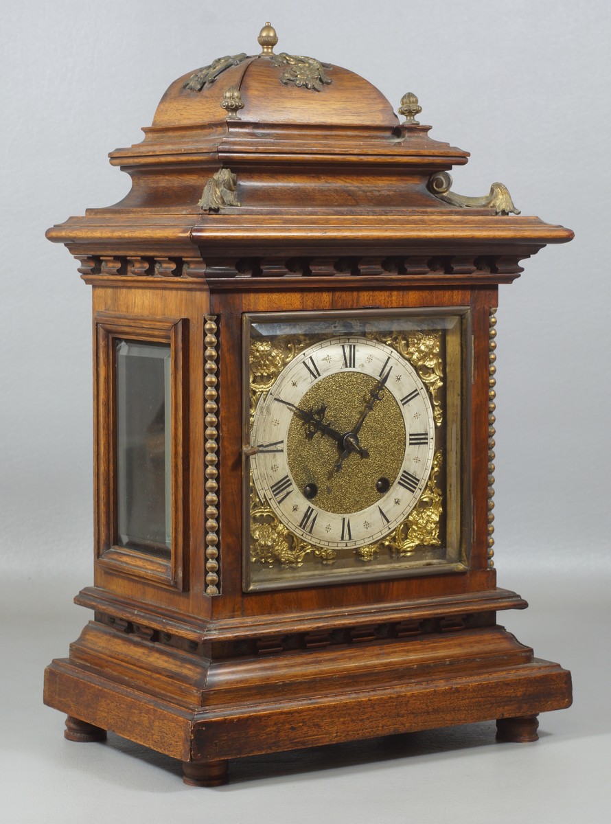 Appraisal: German oak bronze mounted bracket clock marked RSM on movement