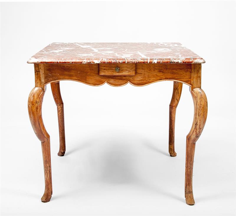 Appraisal: Louis XV Style Provincial Fruitwood Side Table Fitted with a