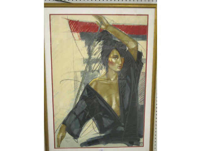 Appraisal: Nico Vrielink Lithograph of a Woman famous artist signed numbered