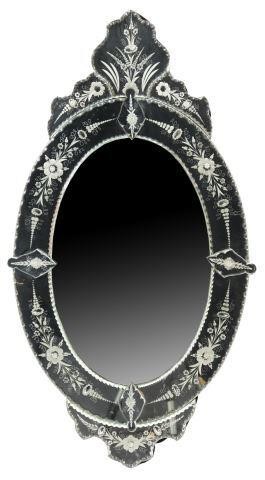 Appraisal: Venetian wall mirror mid th c glass frame with shaped