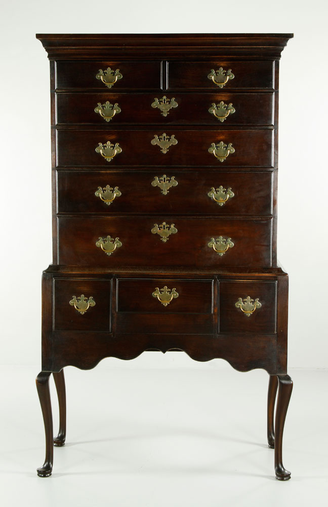 Appraisal: - Samuel Sewall Chest on Chest Early Queen Anne carved