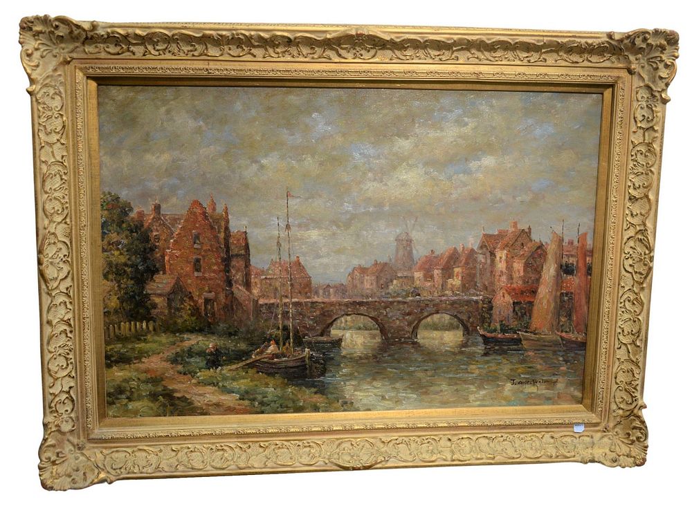 Appraisal: J Alden Weir American - Along the River oil on