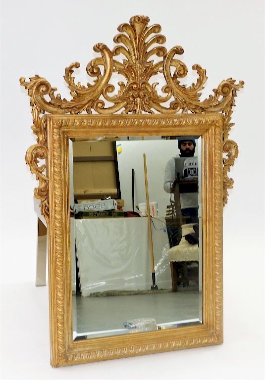 Appraisal: French Styled Gilt Carved Wood High Style Mirror th Century