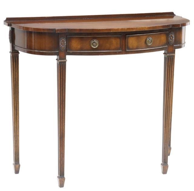 Appraisal: English Hepplewhite style mahogany console table mid th c having