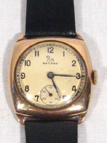 Appraisal: A carat gold gents wristwatch by Record circa