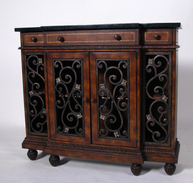 Appraisal: Marble top decorator console with three drawers and four cabinet