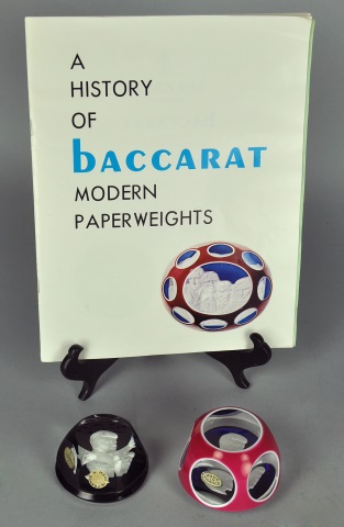 Appraisal: Two Baccarat Sulfide Paperweights with JFKExcellent condition One is Dia