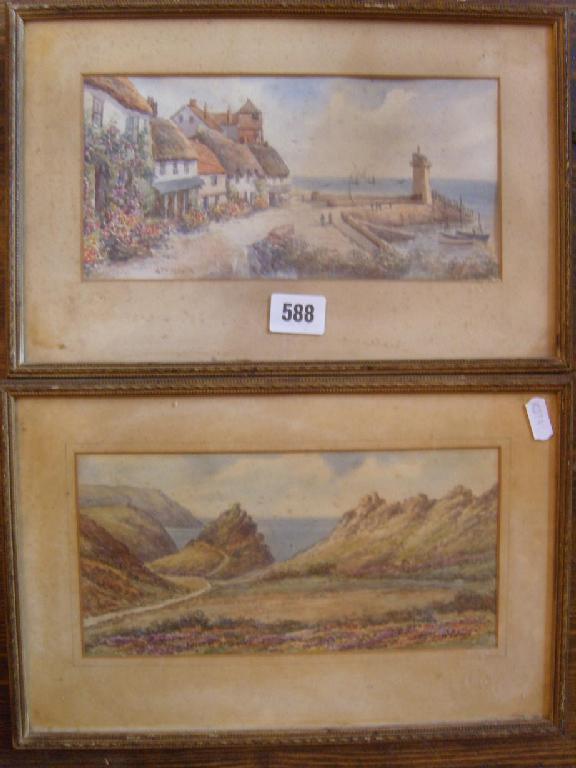 Appraisal: A pair of early th century watercolour studies of west