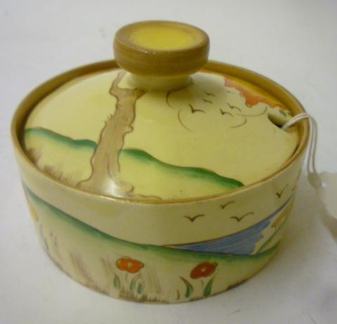 Appraisal: A CLARICE CLIFF WILKINSON POTTERY PRESERVE POT AND COVER of