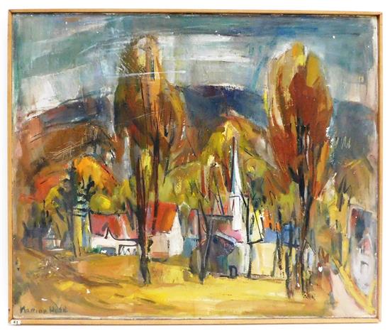 Appraisal: Marion Huse American - Vermont Village oil on canvas signed