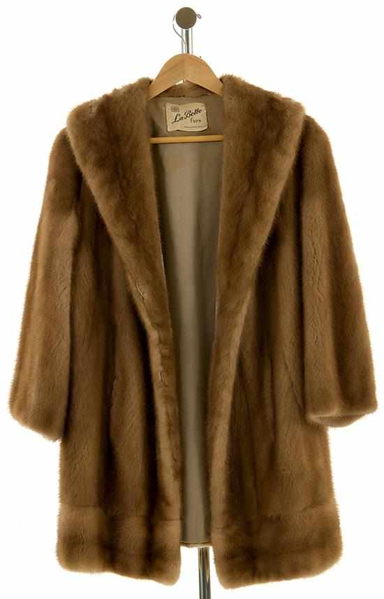 Appraisal: Three-quarter length mink coat medium size La Belle Columbia SC