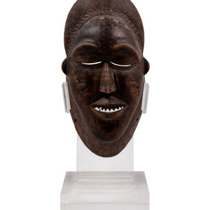 Appraisal: A Baule Style Carved Wood Mask Mid- th Century Height