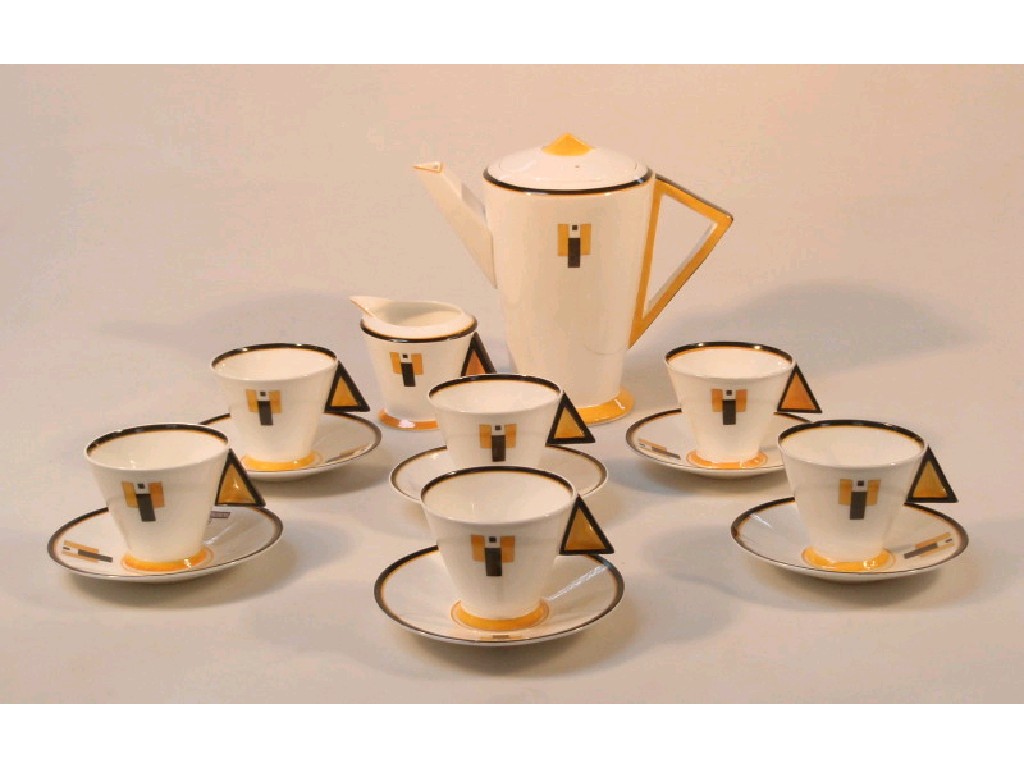 Appraisal: A Shelley porcelain coffee service of Art Deco design with