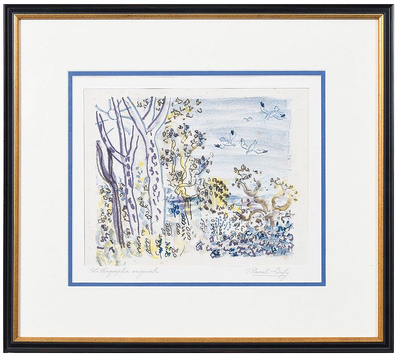 Appraisal: Raoul Dufy French - Coastal Scene possibly a proof prior