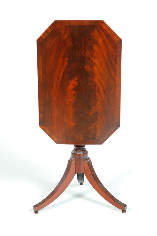 Appraisal: TILT TOP CANDLESTAND American st half- th century mahogany Octagonal