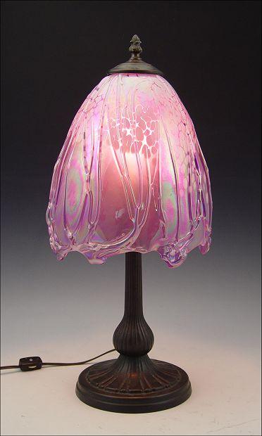 Appraisal: ERIC BRACKEN GLASSHOUSE GALLERY ART GLASS LAMP Seattle iridescent lavender