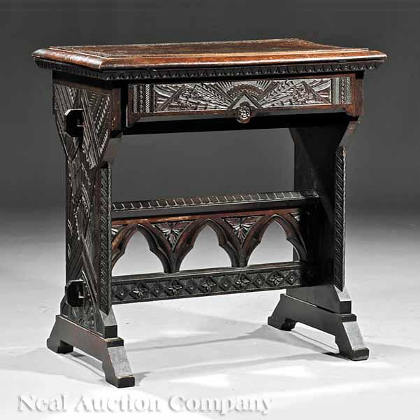 Appraisal: An American Aesthetic Carved Mahogany Writing Table late th c