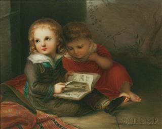 Appraisal: KPM Porcelain Plaque Depicting Children Germany late th early th