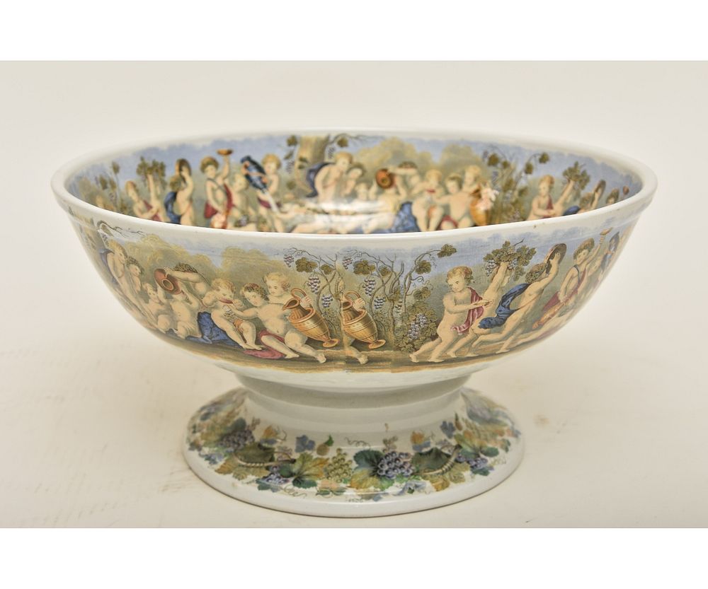 Appraisal: English Porcelain Punch Bowl English porcelain punch bowl th c