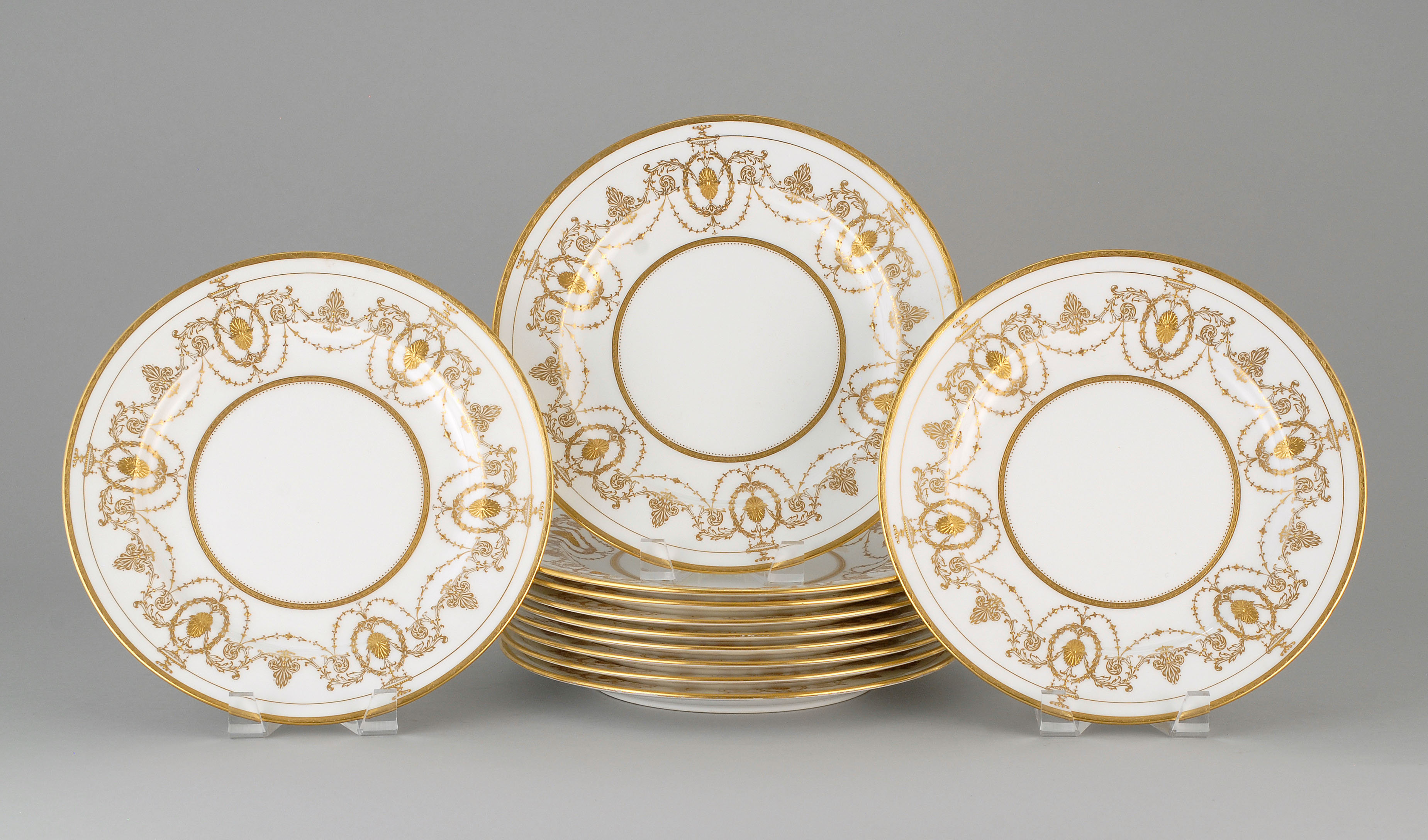 Appraisal: ELEVEN MINTON PORCELAIN SERVICE PLATES England Retailed by Tiffany Co