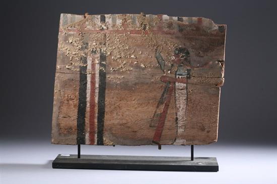 Appraisal: EGYPTIAN WOOD PANEL New Kingdom circa B C With figure