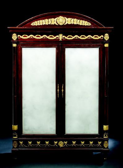 Appraisal: Napoleon III Ormolu-Mounted Mahogany Armoire in the First Empire style