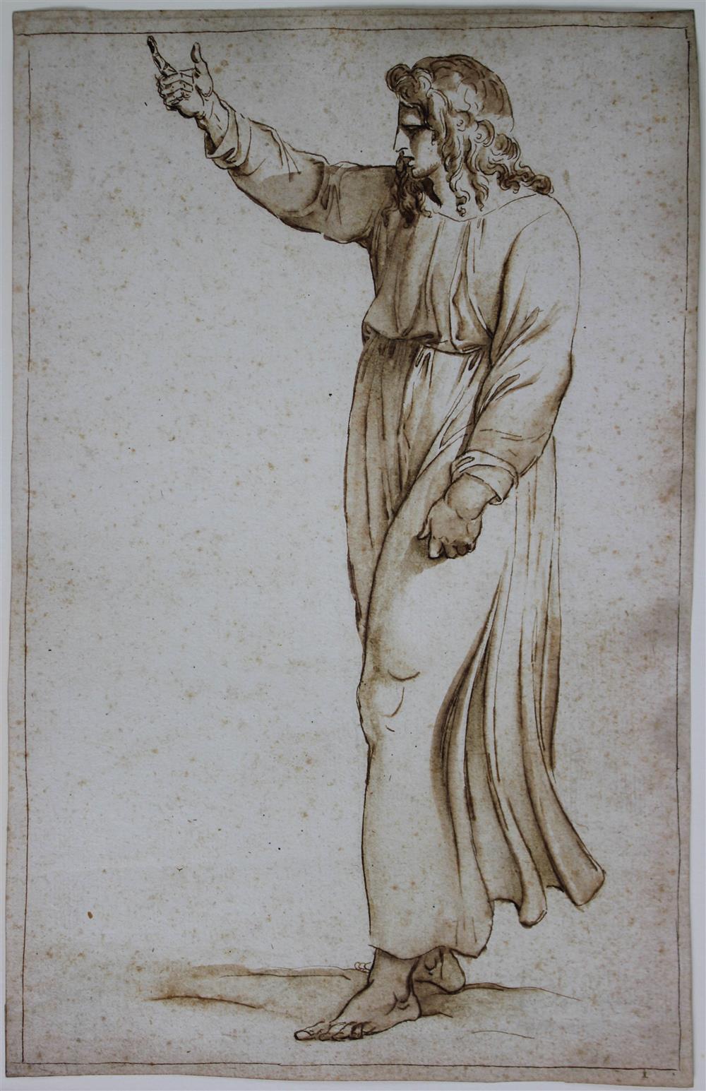 Appraisal: GIUSEPPE CADES ITALIAN - STANDING FIGURE AFTER RAPHAEL Pen and