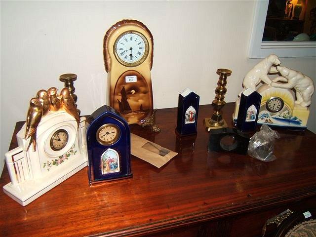 Appraisal: A collection of various early-mid th Century mantel timepieces one