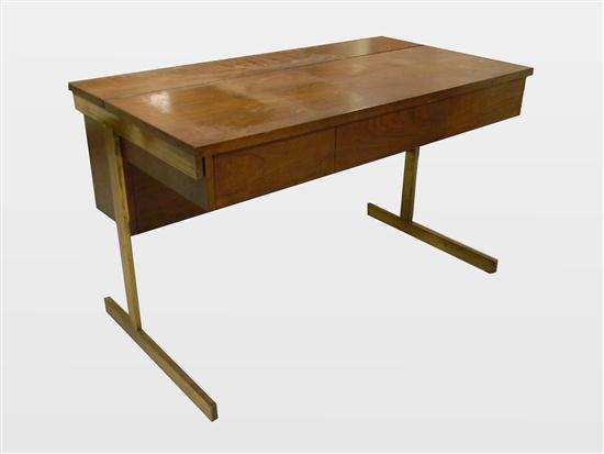 Appraisal: Lane modern design desk cantilever top on metal pedestal base