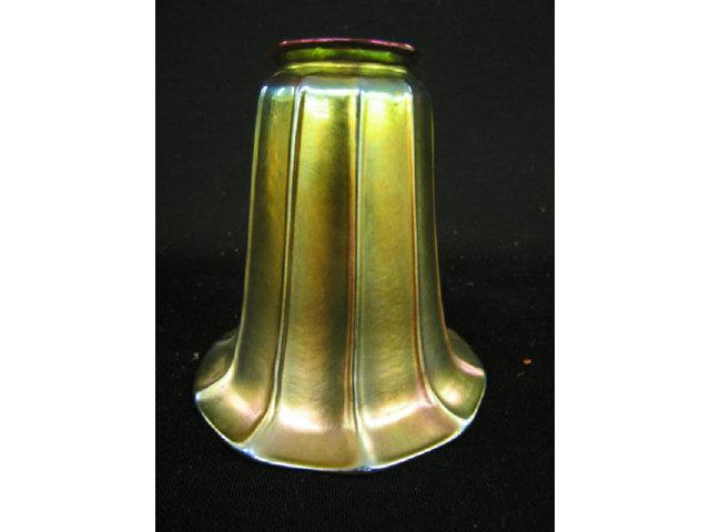 Appraisal: Steuben Art Glass Shade golden aurene ribbed with fitter signed