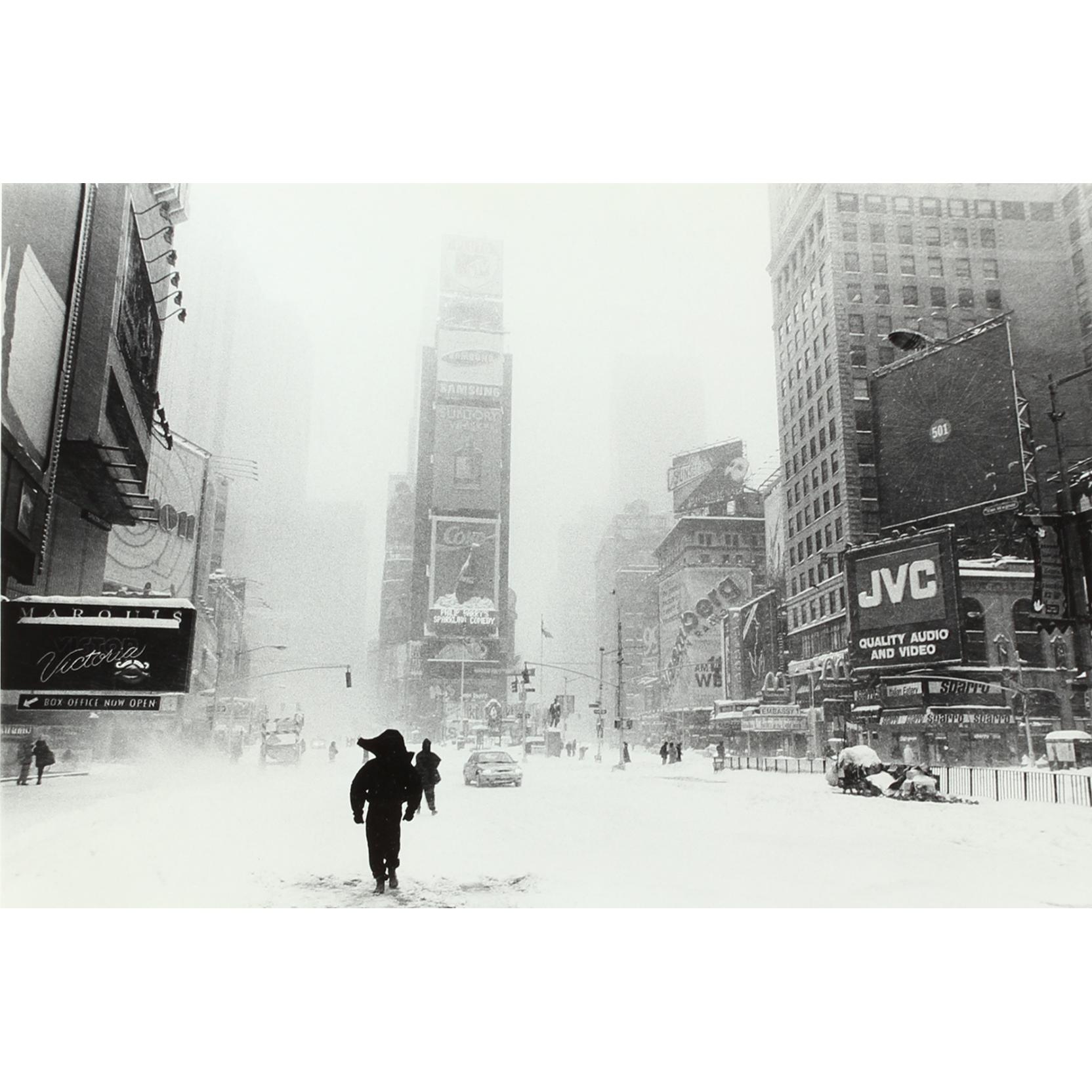 Appraisal: John Rosenthal NC Blizzard in Times Square NYC inscribed and