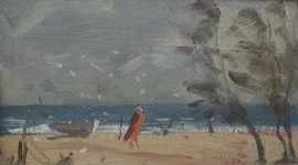 Appraisal: William Dargie - Beach and Wind oil on board signed