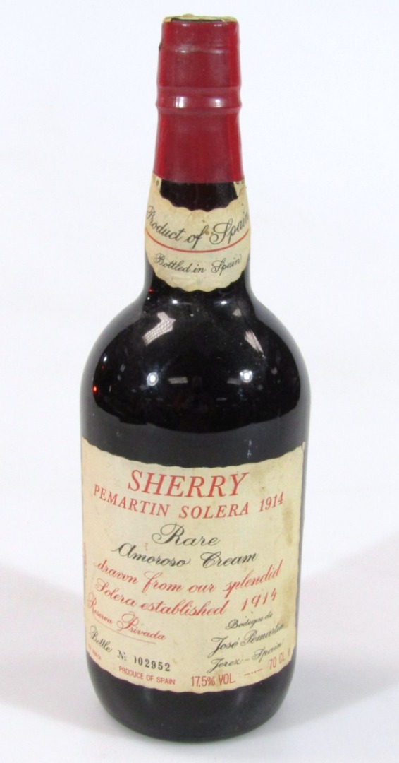 Appraisal: A bottle of Pemartin Solera sherry Drawn From Our Splendid