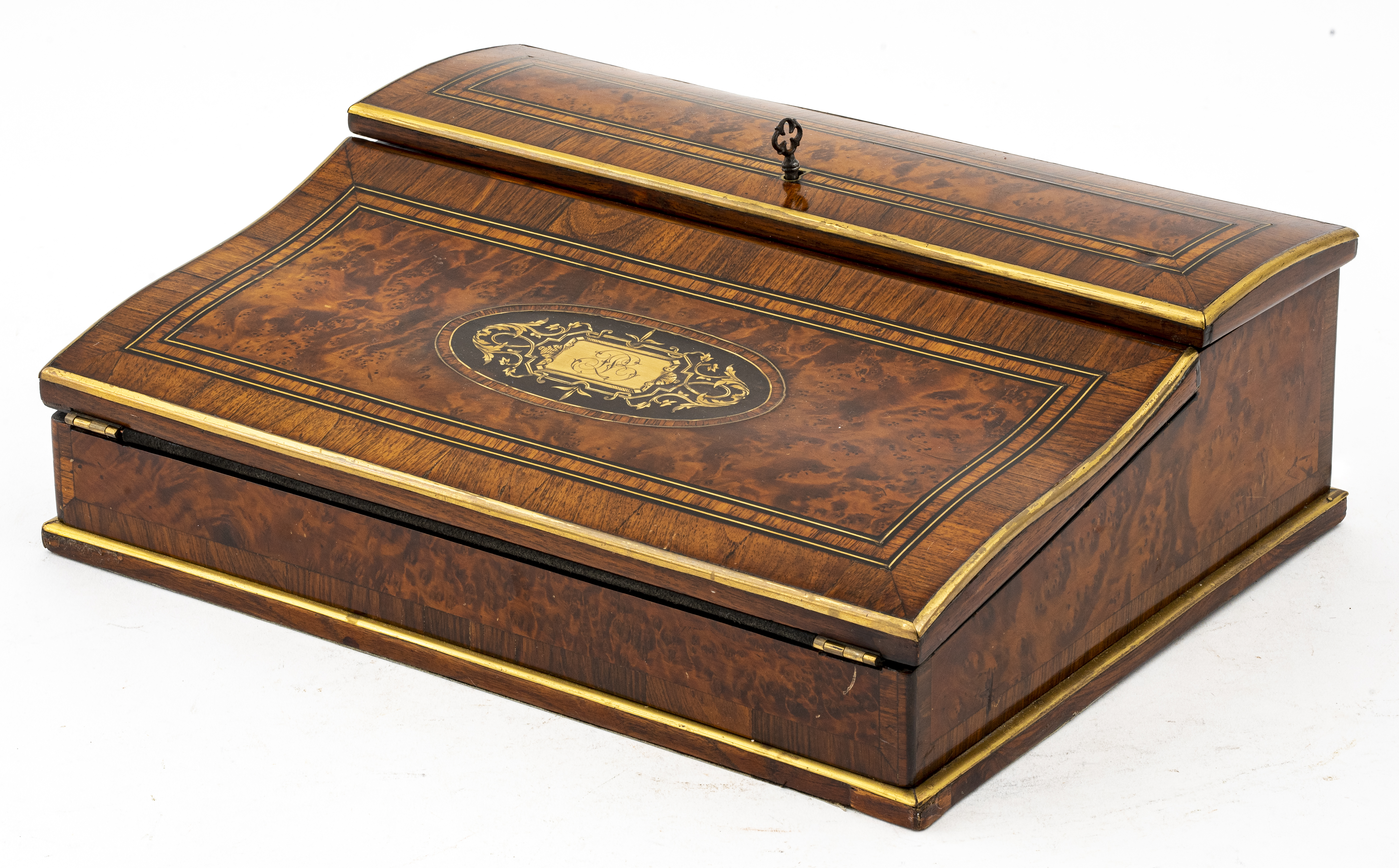 Appraisal: MAISON VERVELLE AUDOT FRENCH INLAID WRITING BOX Maison Vervelle Audot